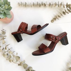 H.S. Trask & Co Brown Leather Slide Heels✨